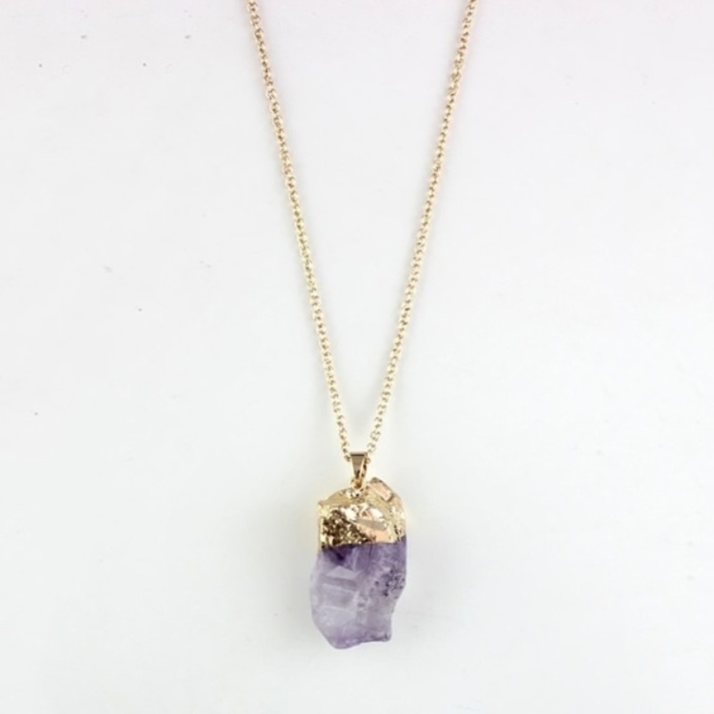 Gold plated crystal bohemian necklace